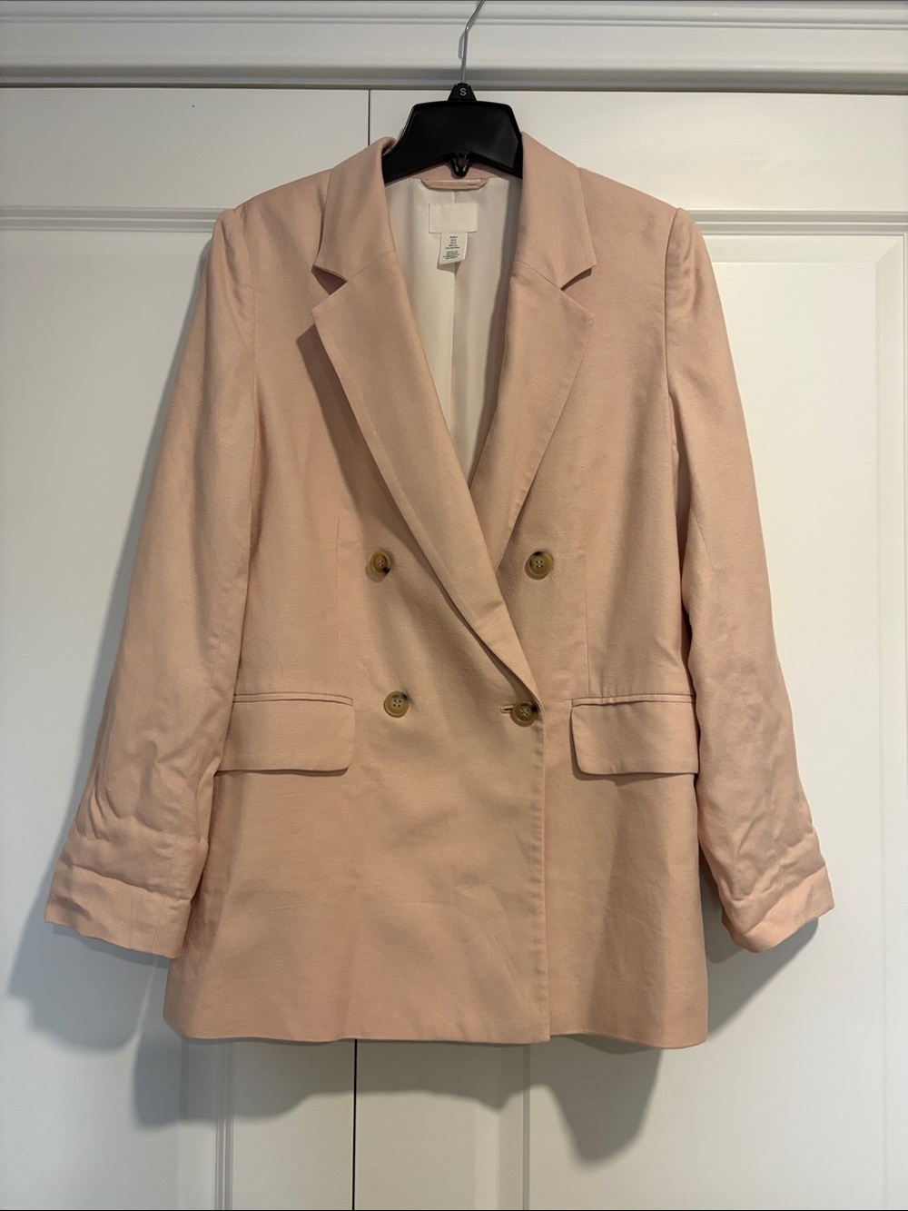 H&M Double-Breasted Blazer Jacket - Light Pink
